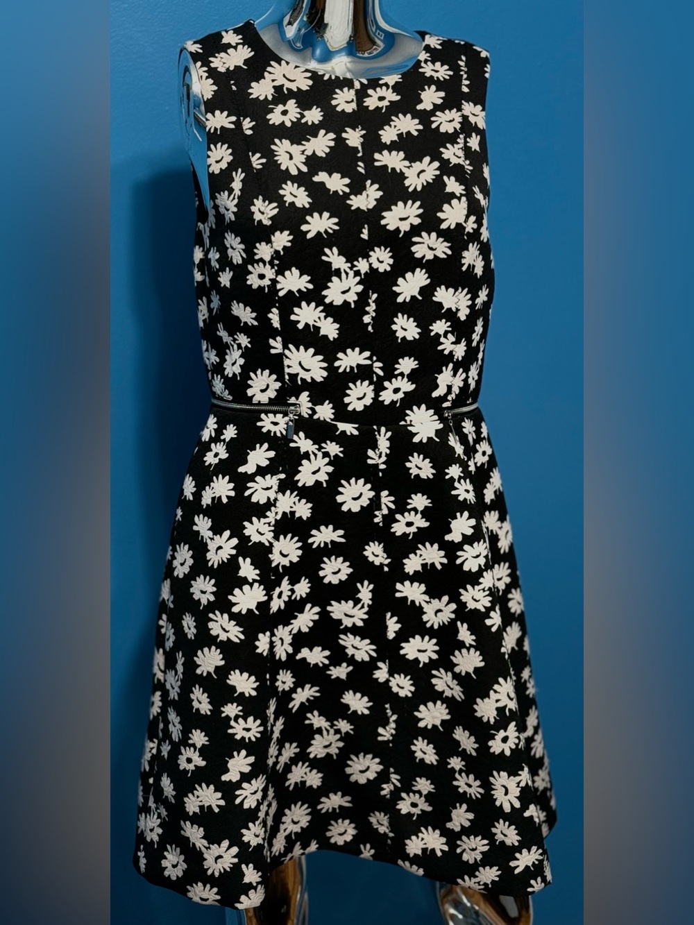Ann Taylor Black Dress with White Floral Print